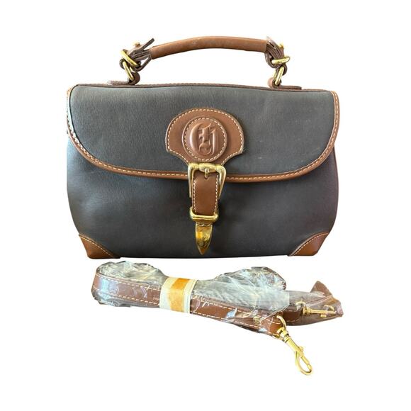 Vintage Charles Hubert Top Handle Satchel Shoulder Bag Strap Leather Gold Brown - Picture 4 of 10